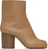Maison Margiela Tabi Leather Ankle Boots In T4091 Nude