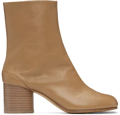 MAISON MARGIELA TAN TABI ANKLE BOOTS