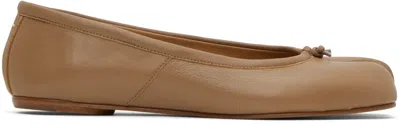 Maison Margiela Tabi Split-toe Leather Ballet Flats In Neutrals