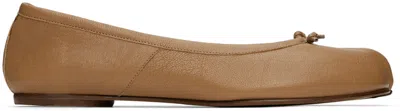 Maison Margiela Tan Tabi Ballerina Flats In T4091 Nude