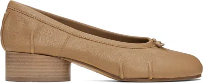 Maison Margiela 30mm Tabi Leather Pumps In Brown