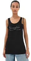 Maison Margiela Black Logo Tank Top In Black