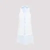 Maison Margiela Light Blue Cotton Sleeveless Shirt In Multicolour