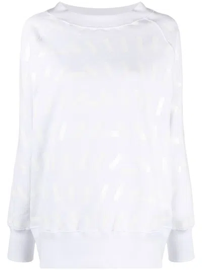 Maison Margiela Tape Print Sweatshirt In White