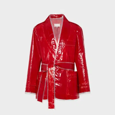Maison Margiela Taped Jacket Man Brick In Red