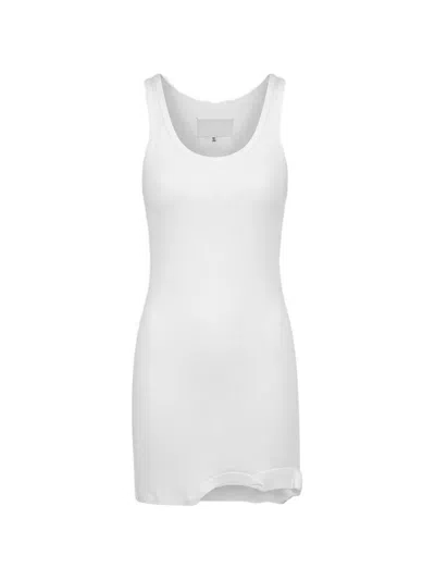 Maison Margiela Taped Rib Mini Dress In White