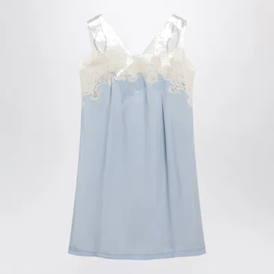 Maison Margiela Taped Slip Dress In Cupro Light Blue In Gray