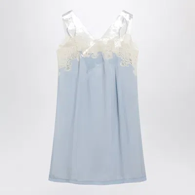 Maison Margiela Taped Slip Dress In Cupro Light Blue