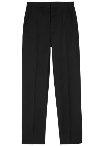 Maison Margiela Tapered-leg Wool Trousers In Black