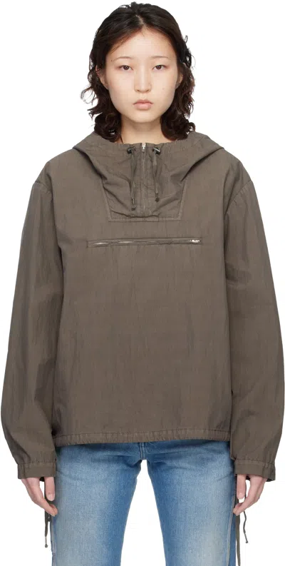 Maison Margiela Taupe Cotton Caban Anorak In Brown