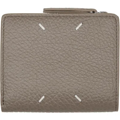 Maison Margiela Taupe Four Stitches Wallet In Black
