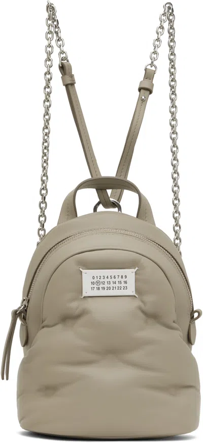 Maison Margiela Taupe Glam Slam Backpack In Gray