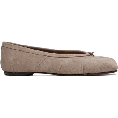 Maison Margiela Taupe Tabi New Ballerina Flats In Brown