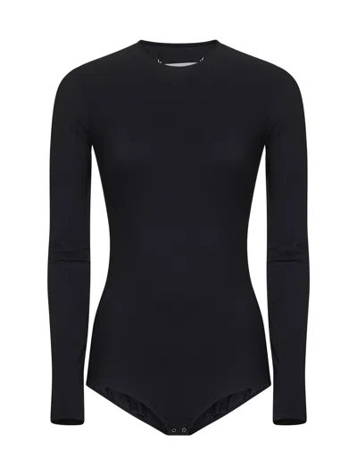 Maison Margiela Technical Jersey Bodysuit In Black