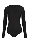 Maison Margiela Long-sleeved Ribbed Bodysuit In Black