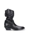 Maison Margiela Tabi Western High-heeled Short Boots In Nero