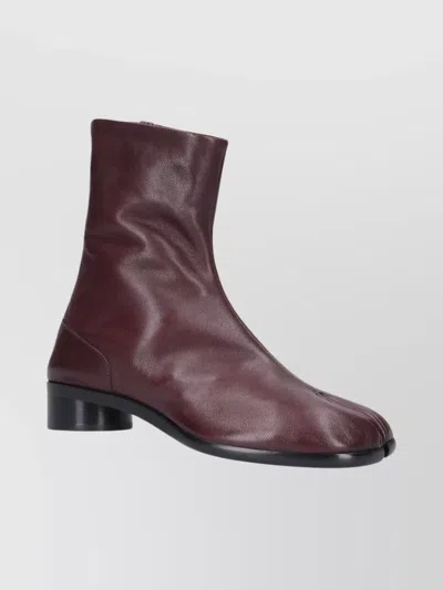MAISON MARGIELA TEXTURED ANKLE BOOTS BLOCK HEEL