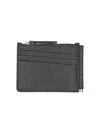 Maison Margiela Textured Black Leather Card Holder With Logo In Black
