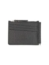 Maison Margiela Textured Black Leather Card Holder With Logo In Black