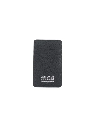 Maison Margiela Textured Black Wallet With Numerical Print