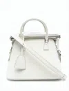 Maison Margiela Textured Calf Leather Structured Mini Handbag In White