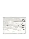 Maison Margiela Textured Card Holder In Gray