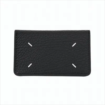 Maison Margiela Textured Cow Leather Wallet With Minimalist Design In Black