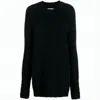 Maison Margiela Textured Knit Sweater With Relaxed Fit And Crew Neckline In Black