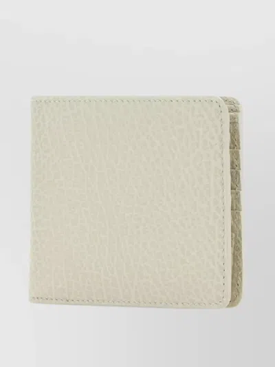 Maison Margiela Textured Leather Bifold Wallet In White