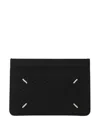 Maison Margiela Textured Leather Card Holder In Black