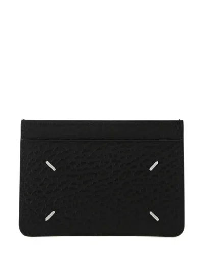 Maison Margiela Textured Leather Card Holder In Black