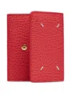 Maison Margiela Textured-leather Foldable Wallet In Red