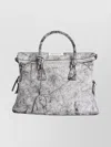 Maison Margiela Textured Leather Shoulder Bag With Top Handles