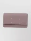 Maison Margiela Textured Leather Wallet And Chain Strap In Pink