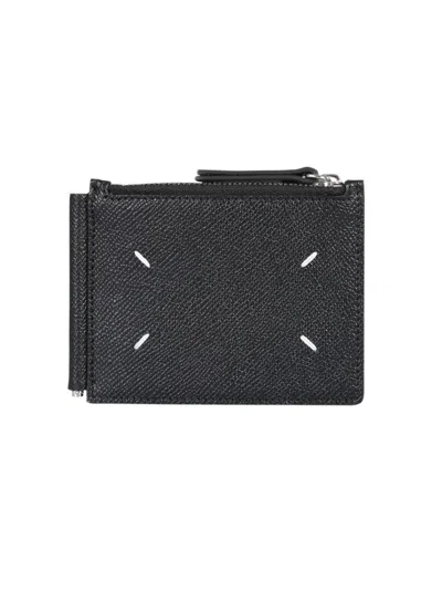Maison Margiela Textured Leather Wallet In Black