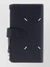 Maison Margiela Textured Leather Wallet Featuring Four Stitches In Black