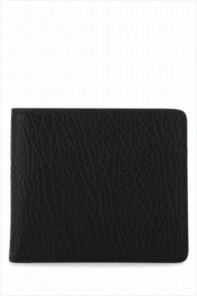 Maison Margiela Textured Leather Wallet With Minimalist Design In Black