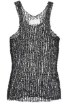 MAISON MARGIELA TEXTURED MESH SLEEVELESS TOP WITH