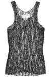 Maison Margiela Sheer Open Tank Top In Nero