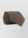 Maison Margiela Textured Tie With Pointed Tip And Roll In Brown