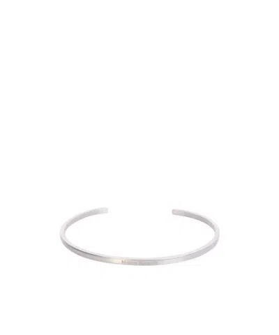 Maison Margiela Thin Logo-engraved Bangle In White