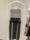 Maison Margiela Multicolor Silk Midi Dress In Black