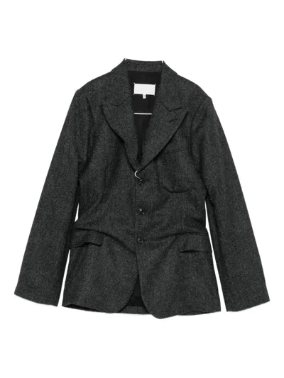 Maison Margiela Single Breast Wool Blazer In Gray