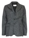 Maison Margiela Three-button Tweed Jacket In Gray