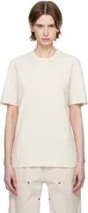 Maison Margiela Three-pack Beige Cotton T-shirts In 968 Shades Of Ecru