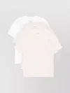 Maison Margiela Neutral-hued T-shirt Set With Distinctive Stitch Logo