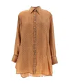 Maison Margiela Tie Print Shirt In Brown