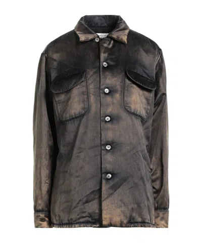 Maison Margiela Tie-dye Casual Jacket In Brown