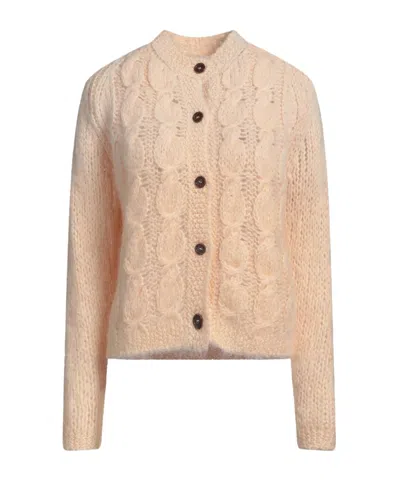Maison Margiela Tie-dye Chunky Knit Cardigan In Pink