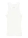 Maison Margiela Women White Cotton Blend Tank Top In Crema
